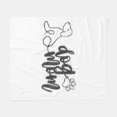 Hundemutter-Liniendesign Minimalistischer Hundeli Fleecedecke (Vorderseite (Horizontal))