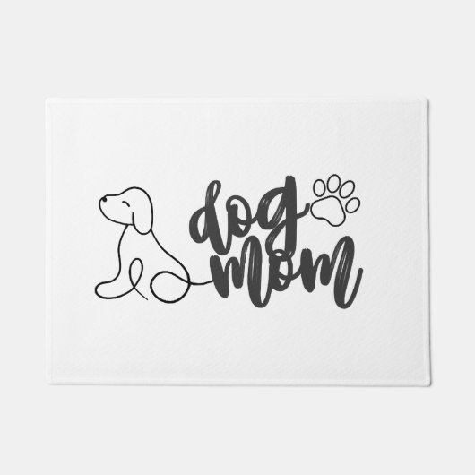 Hundemutter-Liniendesign Minimalistischer Hundeli Fußmatte (Vorderseite)