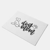 Hundemutter-Liniendesign Minimalistischer Hundeli Fußmatte (Schrägansicht)
