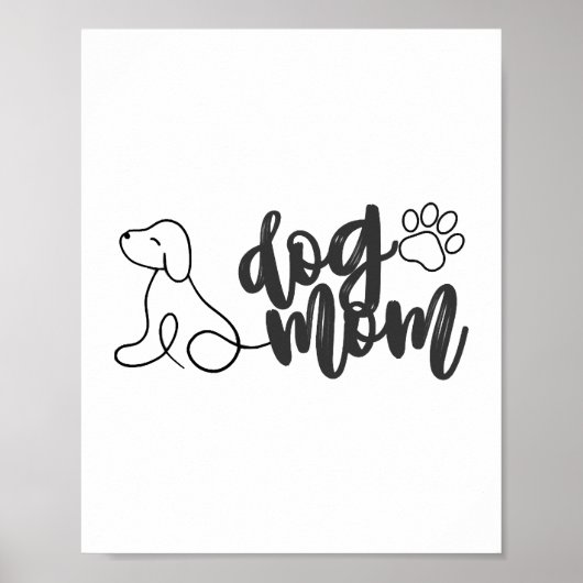 Hundemutter-Linienkunst-Design Minimalistischer Hu Poster (Vorne)