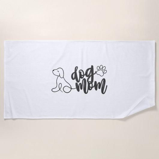 Hundemutter-Linienkunst-Design Minimalistischer Hu Strandtuch (Vorderseite)
