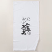Hundemutter-Linienkunst-Design Minimalistischer Hu Strandtuch (Vorderseite)