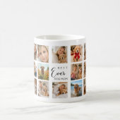 Hundemutter Mama Fotocollage weiß schwarz Kaffeetasse (Mittel)