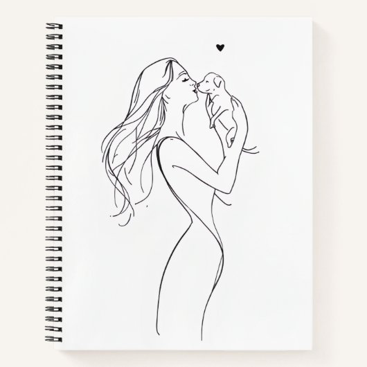 Hundemutter-Tagebuch Notizbuch Minimalistischer Ti (Vorderseite)