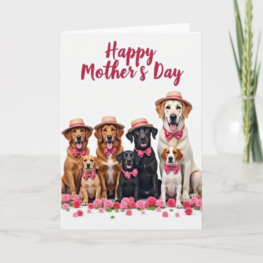 Hundemuttertags-Blumenkarte Karte (Vorderseite)