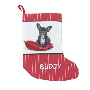 Hundename Foto Personalisiert Bulldog Welpe Kleiner Weihnachtsstrumpf