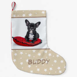 Hundename Foto Personalisiert Bulldog Welpe Kleiner Weihnachtsstrumpf