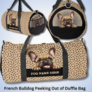 Hundename oder Ihr Name, Französischer Bulldog + P Duffle Bag