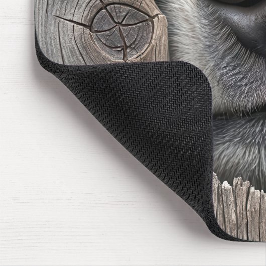 Hundenase im Holzzaun Mousepad (Ecke)