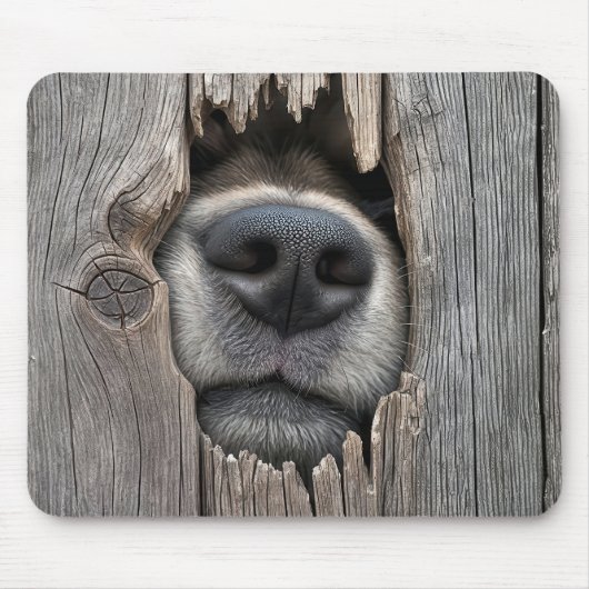 Hundenase im Holzzaun Mousepad (Vorne)