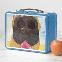 Hundenase und Himbeer-Metall-Lunchbox Metall Brotdose