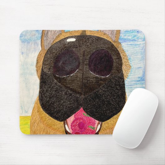 Hundenase und Himbeeren-Mauspad Mousepad (Mit Mouse)
