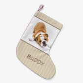 Hundenname Foto Personalisiert Welpe Kleiner Weihnachtsstrumpf (Vorderansicht (hängend))