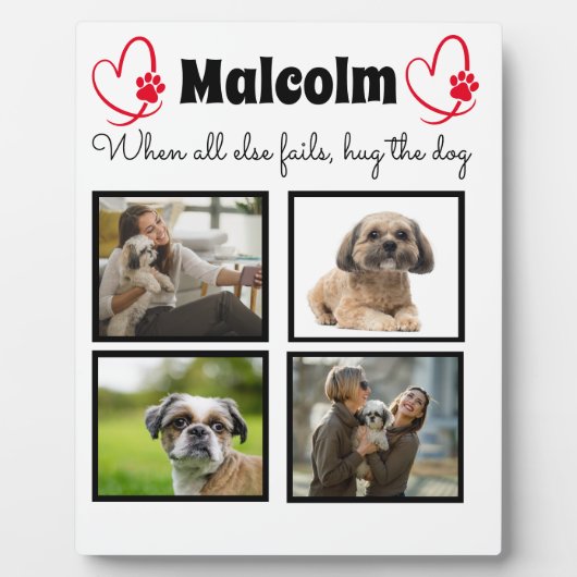 Hundensammlung - 4 Foto nach Maß Fotoplatte (Vorderseite)