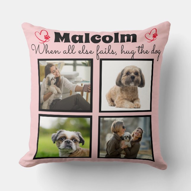 Hundensammlung - 4 Fotos nach Maß Kissen (Vorderseite)