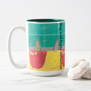 Hundeohren und Pfeffer Zweifarbige Tasse