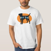 Hundeorange Oval Hawaiis Poi T-Shirt (Vorderseite)