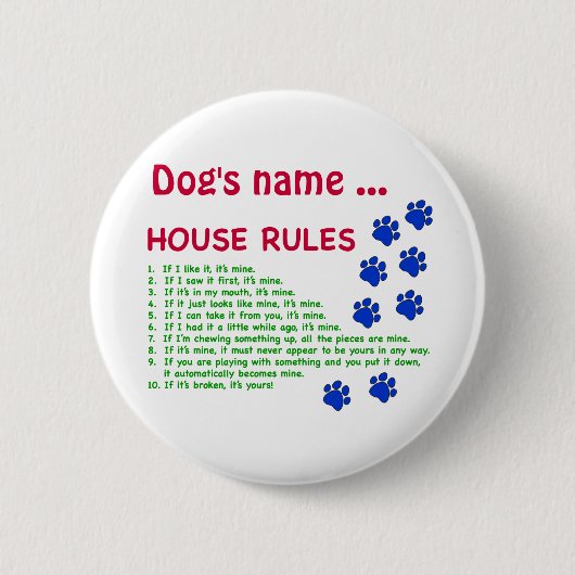 Hundeordnung - Regeln für ein Leben nach Button (Vorderseite)