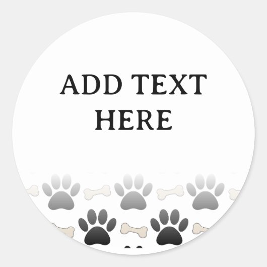 Hundepaare und -knochen mit farblosem Text Runder Aufkleber (Vorderseite)
