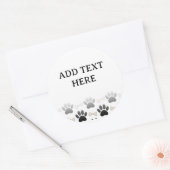 Hundepaare und -knochen mit farblosem Text Runder Aufkleber (Umschlag)