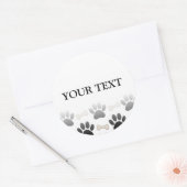 Hundepaare und -knochen mit farblosem Text Runder Aufkleber (Umschlag)