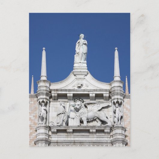 Hundepalast mit Dogenstatue vor dem Postkarte (Vorderseite)