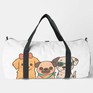 Hundepals Trio - Süßes Trio von Hunden im Pastells Duffle Bag