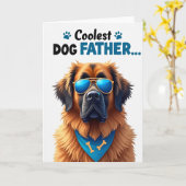 Hundepapa Cool Portrait Karte (Gelbe Blume)