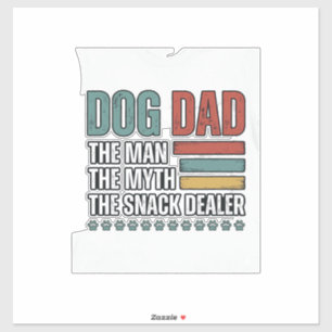 Hundepapa Der Snack-Händler Vintage Pfotenabdruck- Aufkleber