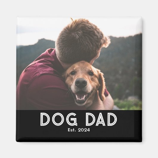 Hundepapa Etabliert Fotogeschenk Magnet (Vorne)