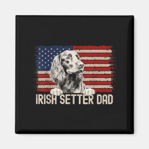 Hundepapa Ever Amerikanische Flagge - Irischer Set Magnet