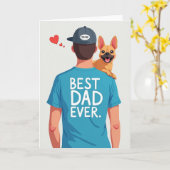 Hundepapa Ever Illustration Karte (Gelbe Blume)