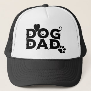 Hundepapa groovy Logo Herz Welpe Pfote Vatertag Truckerkappe