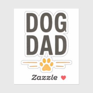 Hundepapa mit Pfoten-Einfachdesign Aufkleber