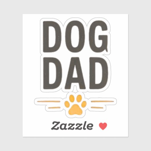 Hundepapa mit Pfoten-Einfachdesign Aufkleber (Blatt)