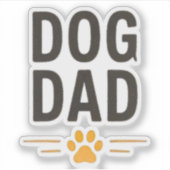 Hundepapa mit Pfoten-Einfachdesign Aufkleber (Vorderseite)