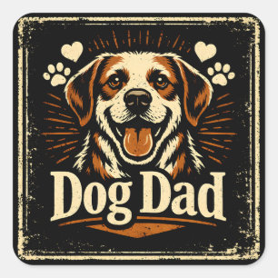 Hundepapa – Stolz auf die Liebe zum Hund Quadratischer Aufkleber