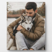 Hundepapa und Haustier-Foto-Andenken Fotoplatte (Vorderseite)