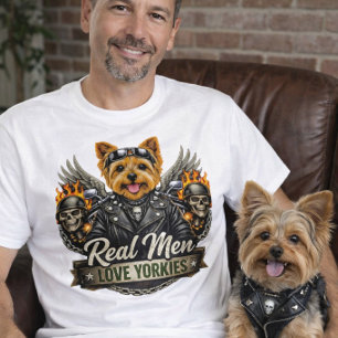 Hundepapa Yorkie Biker T-Shirt
