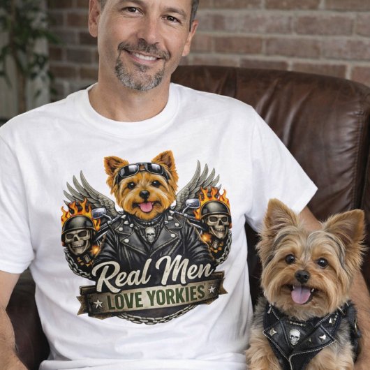 Hundepapa Yorkie Biker T-Shirt