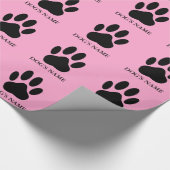 Hundepapier pawprint Schwarz und Rosa Wrapping Pap Geschenkpapier (Ecke)