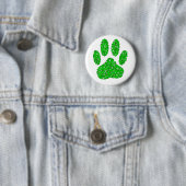 Hundepapierdrucke auf grünen Folien Button (Beispiel)