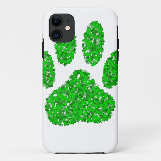 Hundepapierdrucke auf grünen Folien Case-Mate iPhone Hülle (Rückseite)