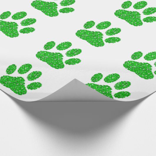Hundepapierdrucke auf grünen Folien Geschenkpapier (Ecke)