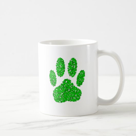 Hundepapierdrucke auf grünen Folien Kaffeetasse (Rechts)