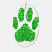 Hundepapierdrucke auf grünen Folien Keramik Ornament (Links)