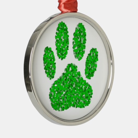 Hundepapierdrucke auf grünen Folien Silbernes Ornament (Rechts)