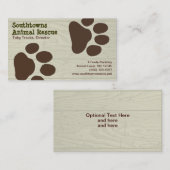 Hundepapierdrucke auf rustikalem Holzstil Visitenkarte (Vorne/Hinten)