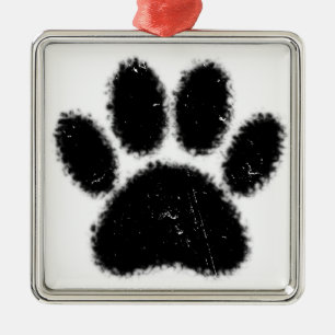 Hundepapierdrucke mit starkem und gestörtem Druck Silbernes Ornament