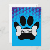 Hundepapierdrucke und Knochenabrundung Postkarte (Vorne/Hinten)